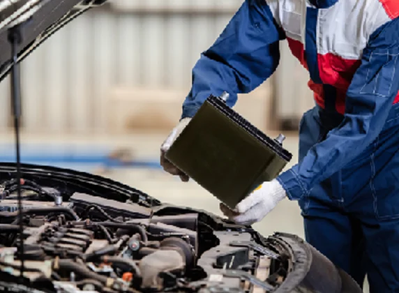 Technician Performing Battery Installation, Delivery, or Route Service
