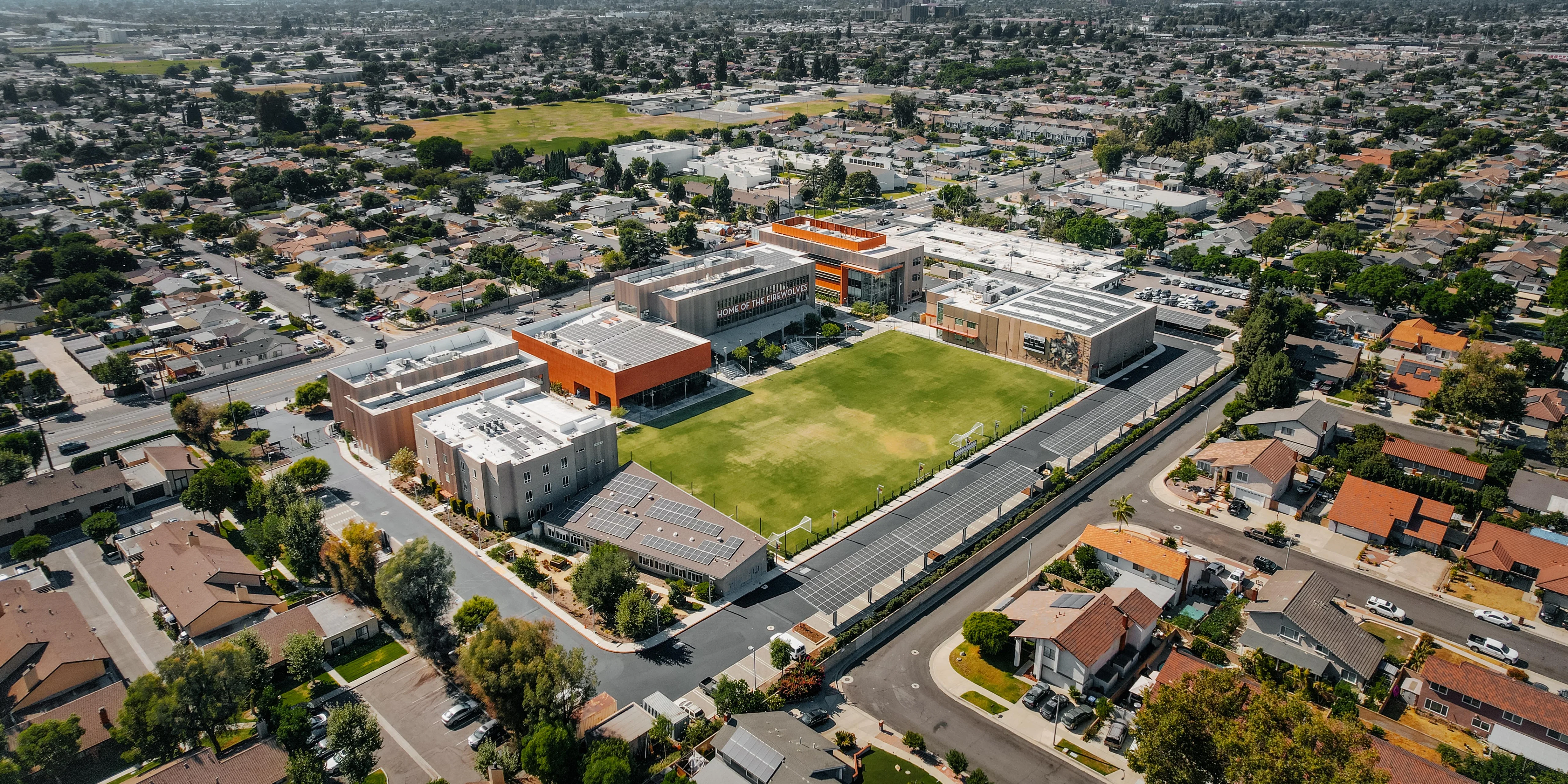 Aerial photo of the Samueli Academy