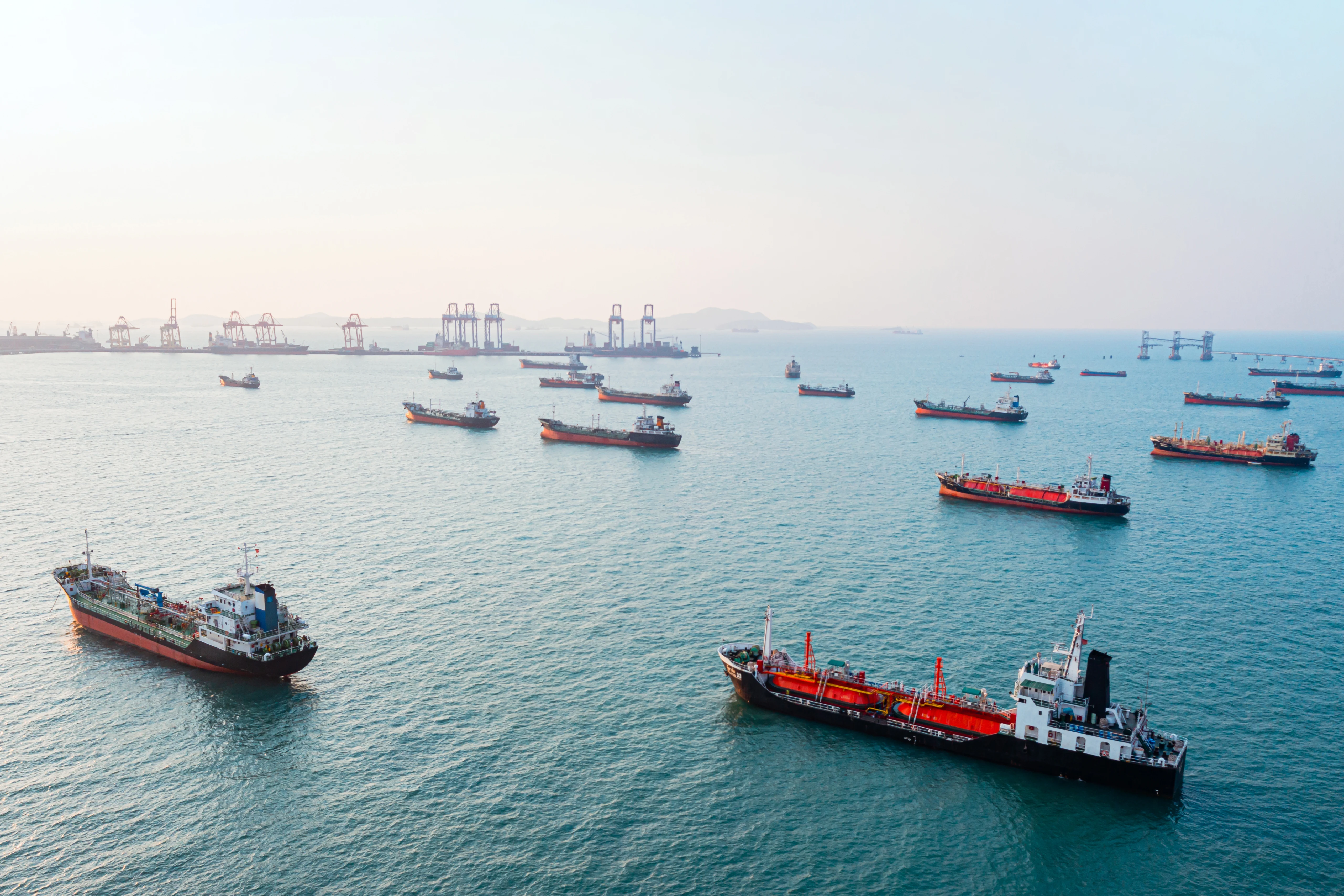 Image of oil tankers in the ocean